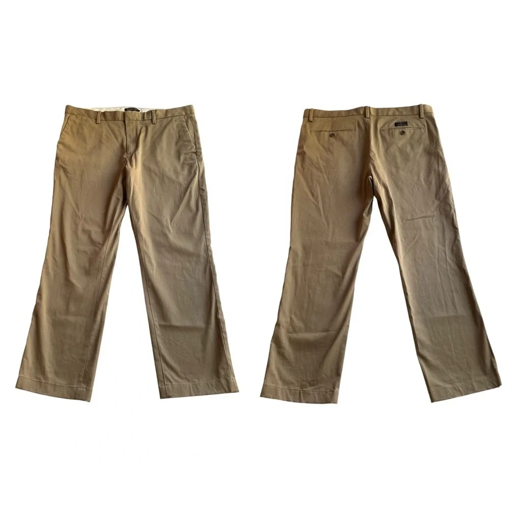 Banana Republic Fulton Skinny Rapid Movement Chino Pant Tan Brown Size 36W 27L